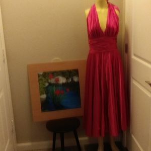 Hot Pink Sateen Dress